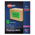 Avery Dennison Avery, HIGH-VISIBILITY PERMANENT LASER ID LABELS, 5 1/2 X 8.5, NEON GREEN, 200PK 5952